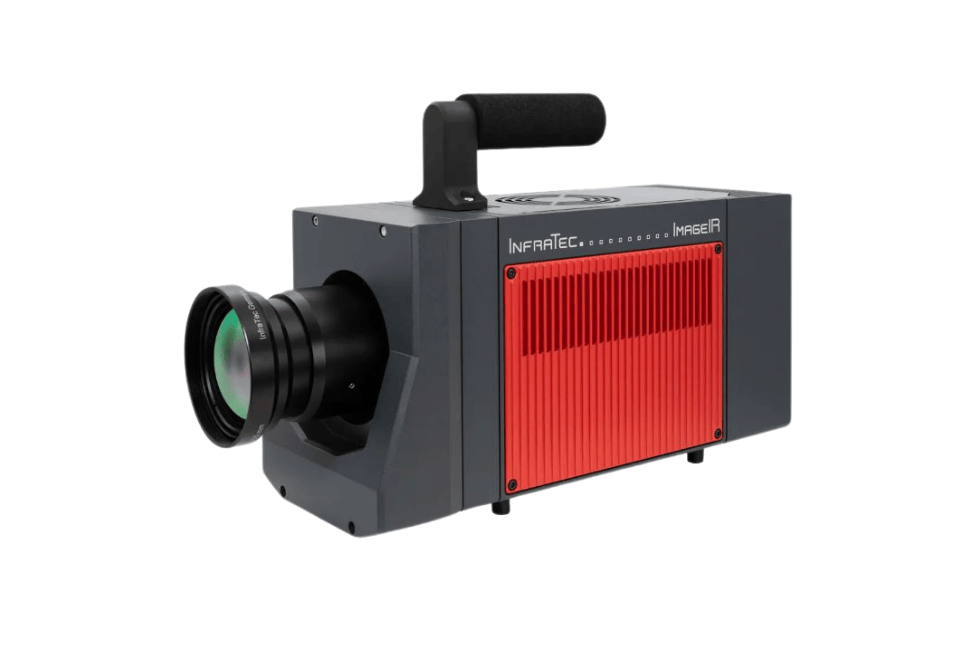 InfraTec ImageIR 12300 midwave infrared camera side angle view