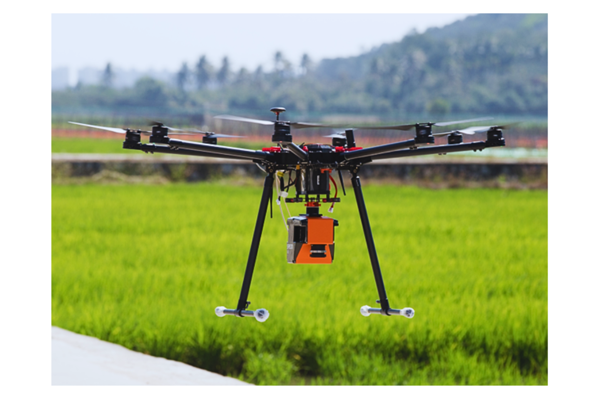 Specim AFX camera mounted on drone