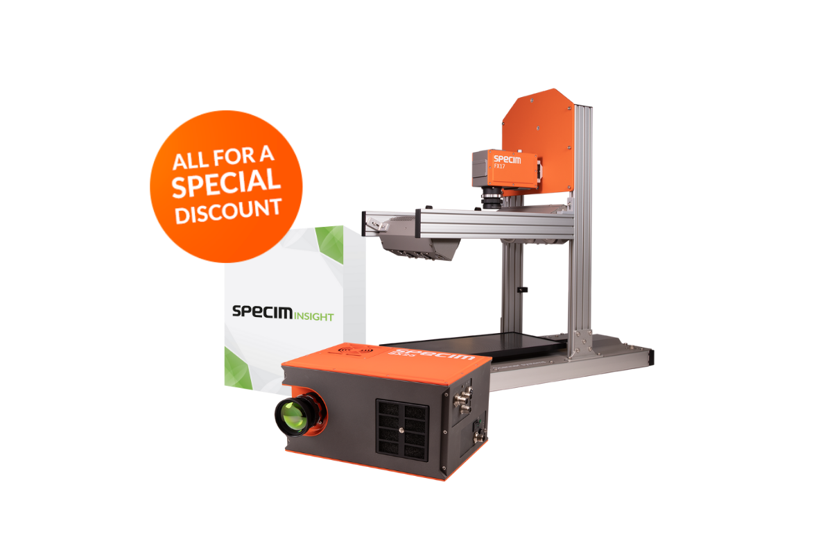 Specim lab set bundles promo featuring Labscanner 40 x 20, SX25, INSIGHT and badge that says All for a Special Discount