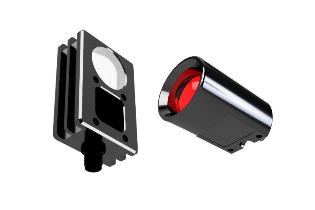 GWI eyeball white light beside GWI eyeball mini red light