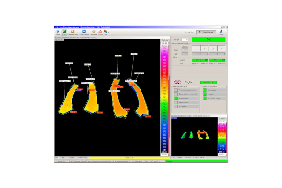 User interface of PRESS CHECK Software
