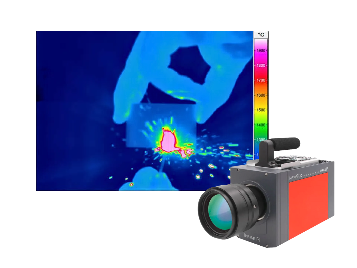ImageIR 8300 hs with thermal image of person striking a match