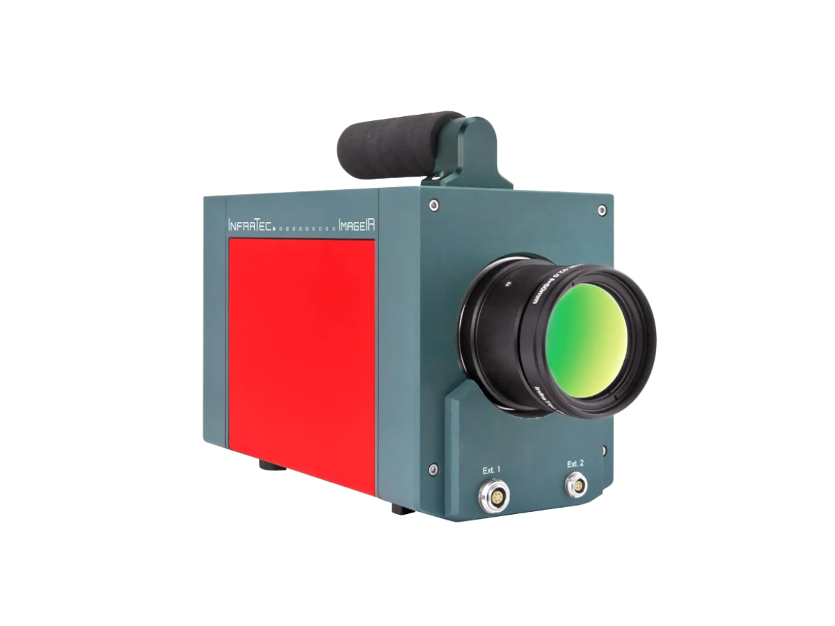 InfraTec ImageIR 9300 camera with lens, side view