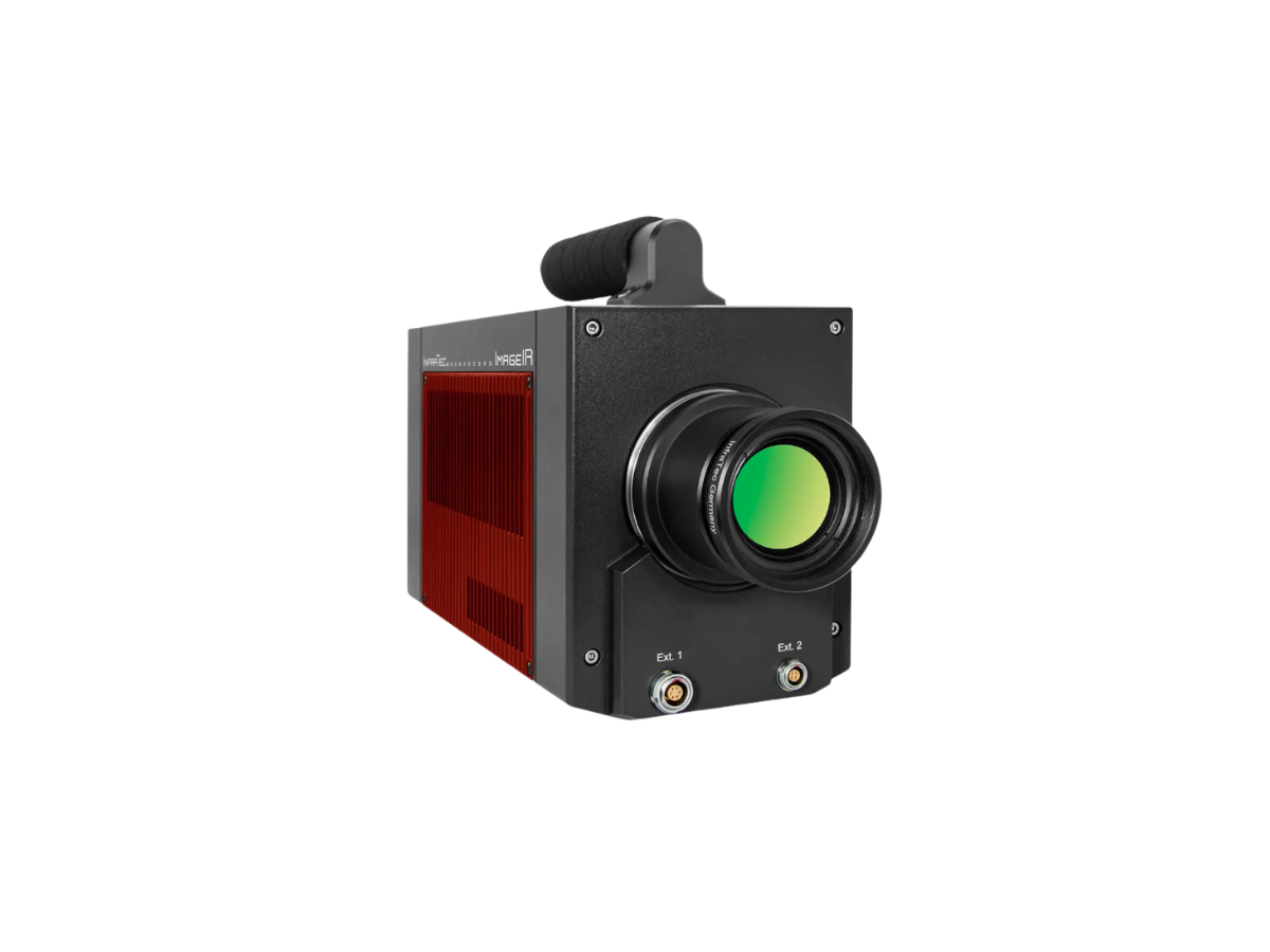 InfraTec ImageIR 9400 hs camera with mounted lens, side view