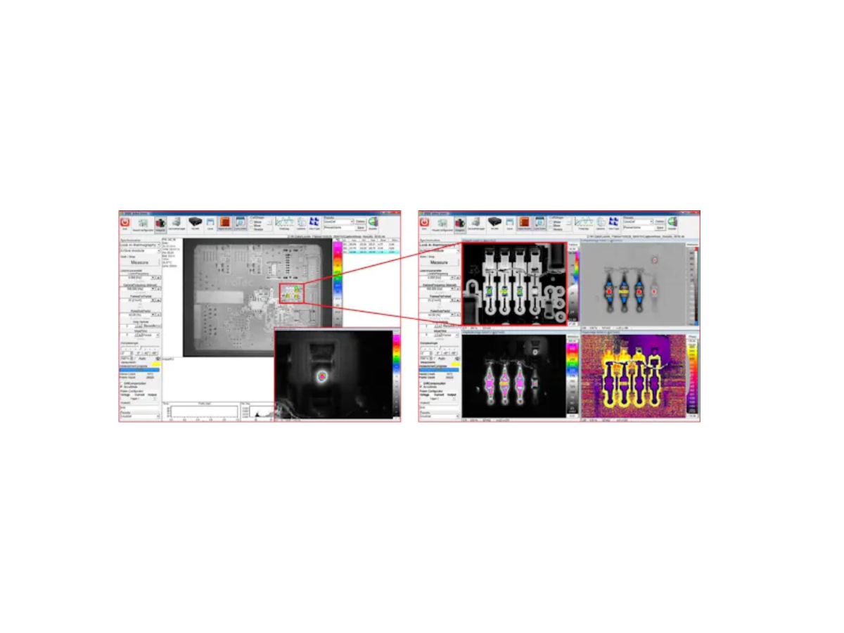 Examples of IRBIS 3 Active software user interface for electronics imaging