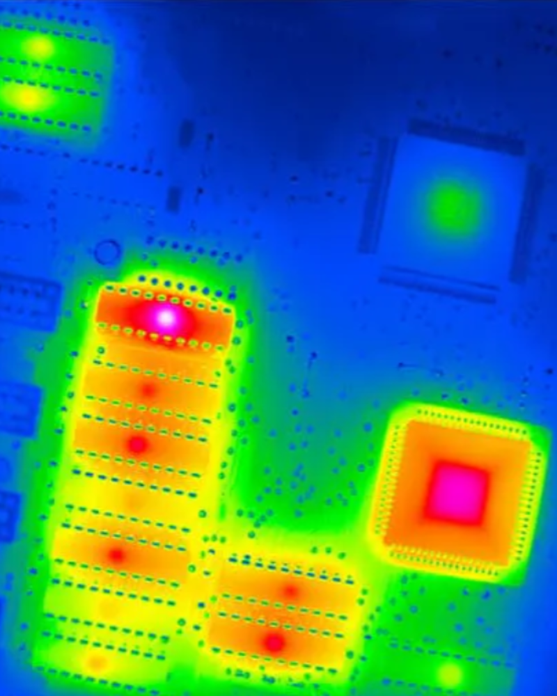 Heat distribution on components on electronics board