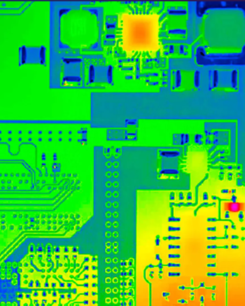 IR Image of electronics board components